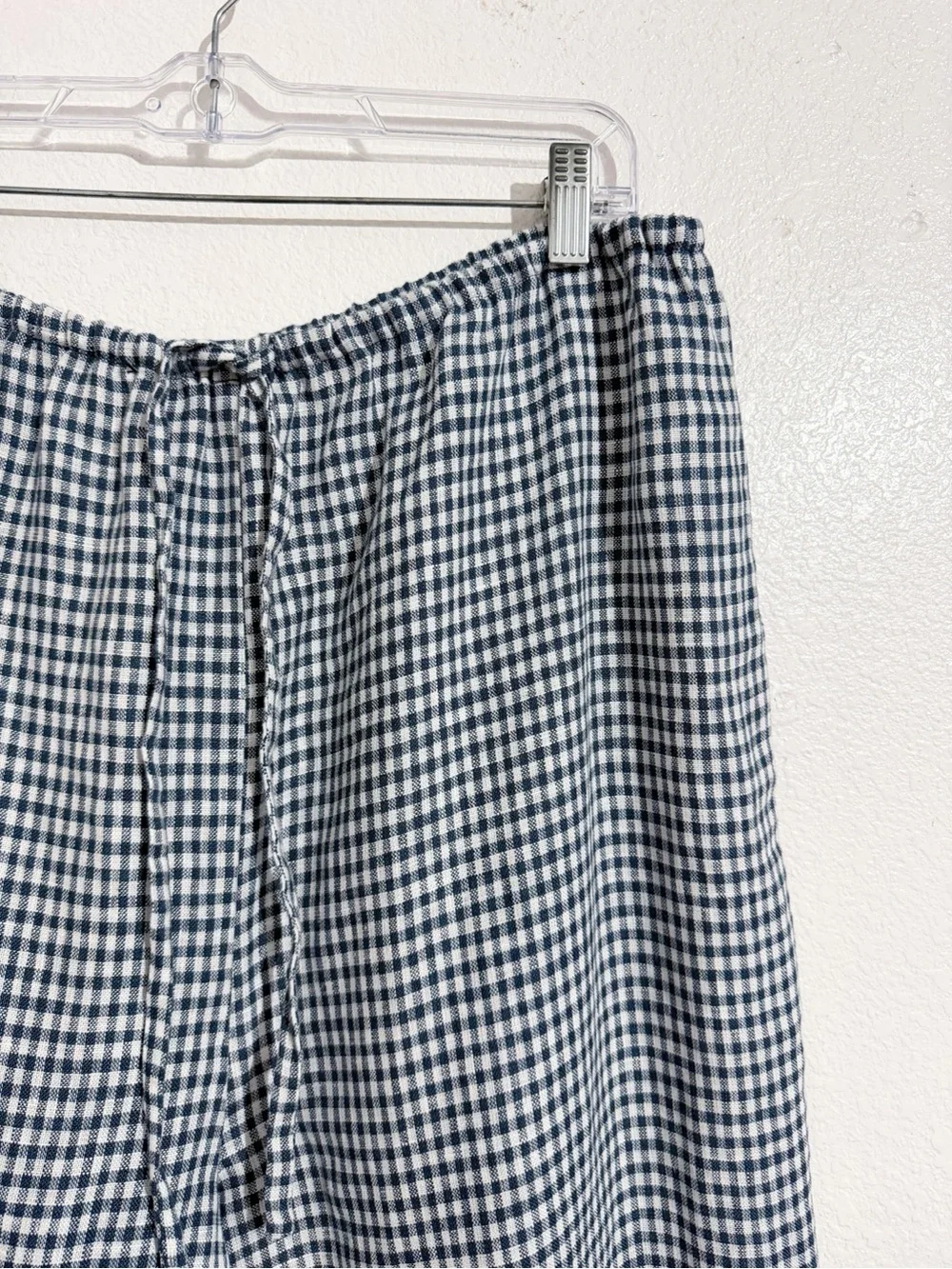 NWT Reformation Jaida Linen Crop Top & Wide Leg Pants Two Piece Set Slate Check